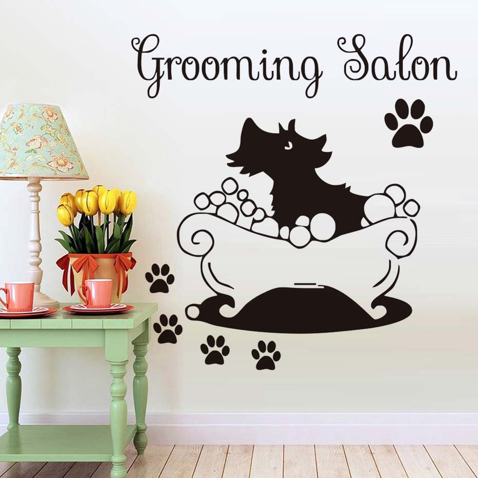 Dog Taking A Bath Wall Sticker For Pet Shop - Sale up to 70% ...