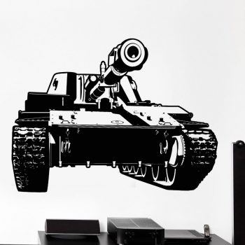12 x 18 Design with Vinyl RAD 598 1 Army War Fighting Tank Silhouette Vinyl Wall Decal Black