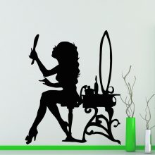 Girl & Mirror Stickers For Home Decorations