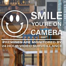 Smile You're On Camera Video Surveillance Sticker For Cafe Vinyl Decals 