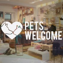 Pets Welcome Decal For Shop & Window Glass Decor