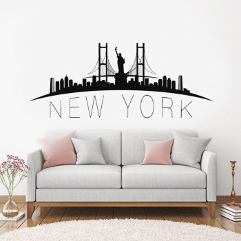 Wall Vinyl Sticker Bedroom Decal Town Buildings Sketch City Poster Z2939 