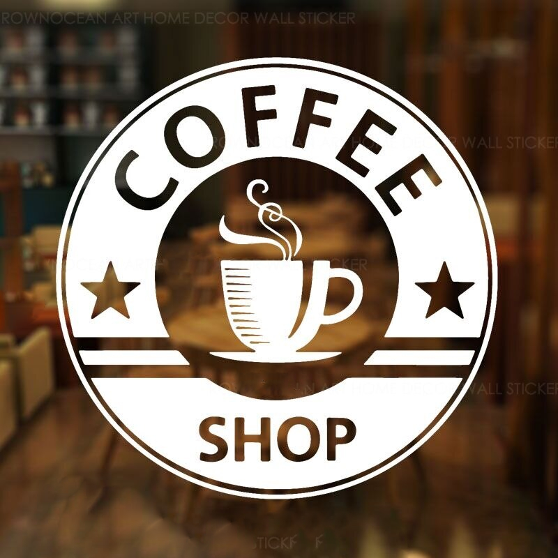 Coffee Shop Vinyl Sticker For Cafe And Window Glass Decoration - Sale ...