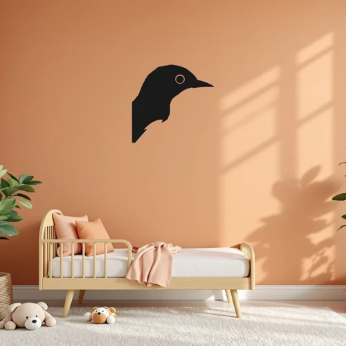 Cute Nightingale Face Wall Decal