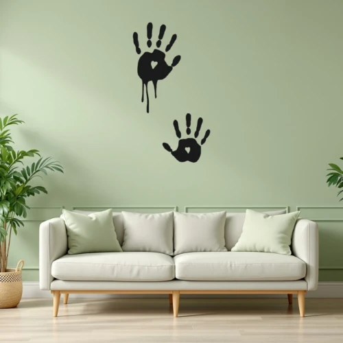 Bloody Feline Paw Print Wall Decal