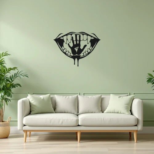 Handprint Vampire Bite Wall Decal
