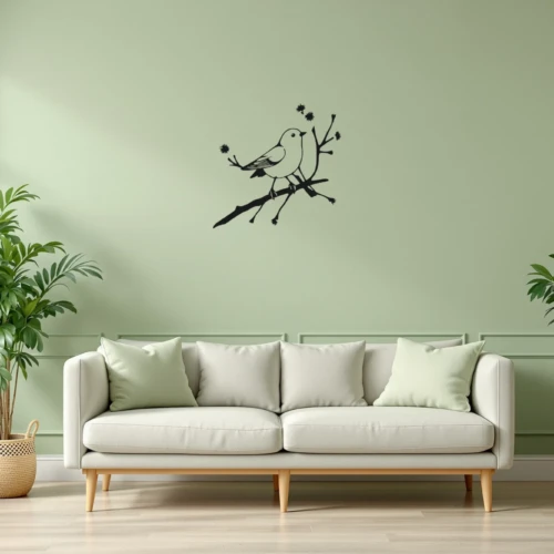 Cherry Blossom Breeze Bird Wall Decal