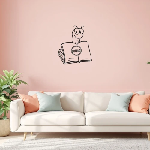 Bookworm Badge Wall Decal