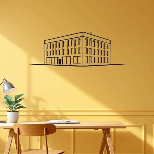 Building Blueprint Wall Decal