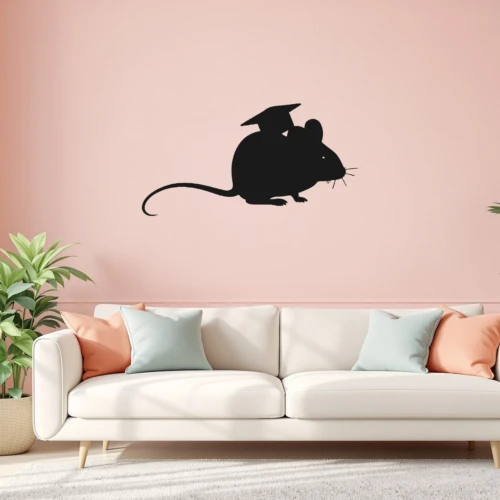 Mortarboard Mouse Wall Decal