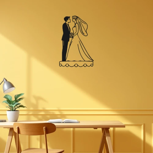 Wedding Cake Topper Wall Decal