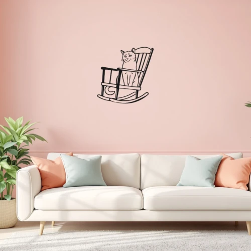 Rocking Chair Kitty Decal
