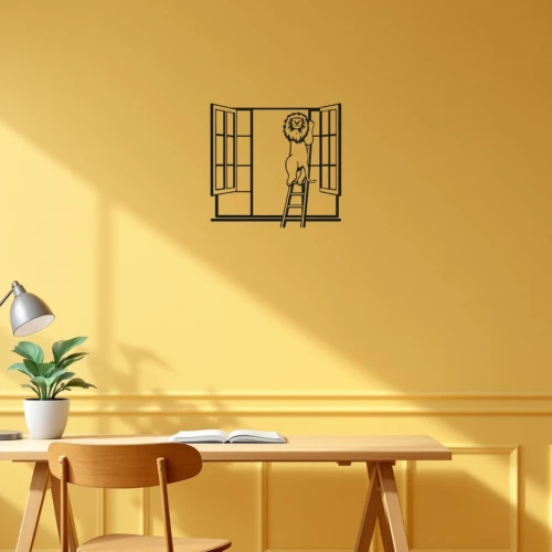 Ladder Lion Wall Decal