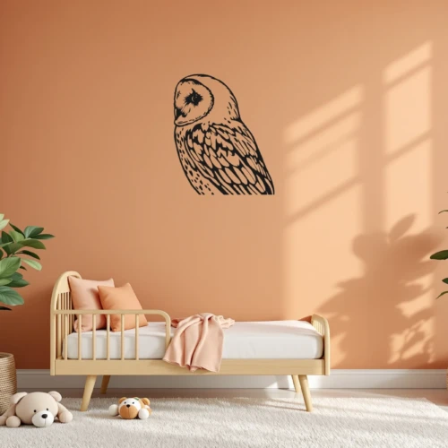 Barn Owl in Profile Wall Decal