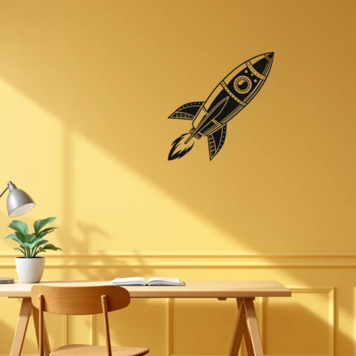 Rocket Launch Emblem Wall Decal