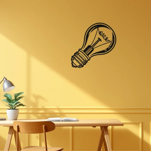 Lightbulb With A Circuit Icon Wall Decal