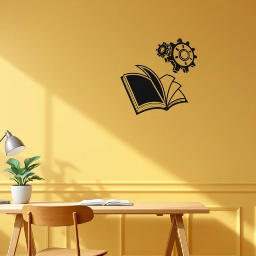 Book And Gear Icon Wall Decal