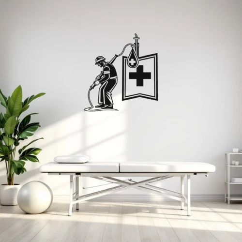 Medical Cross With A Water Drop Icon Wall Decal