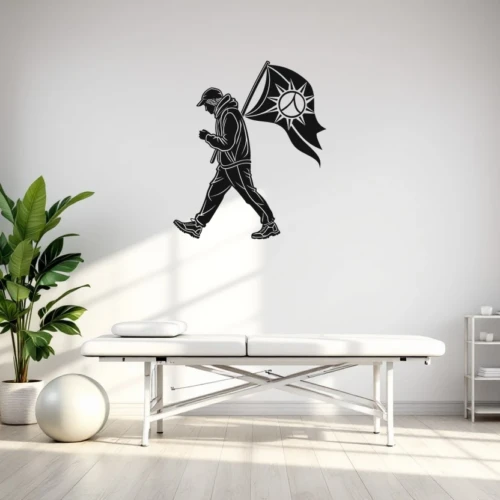 Person Walking With Support Emblem Wall Decal