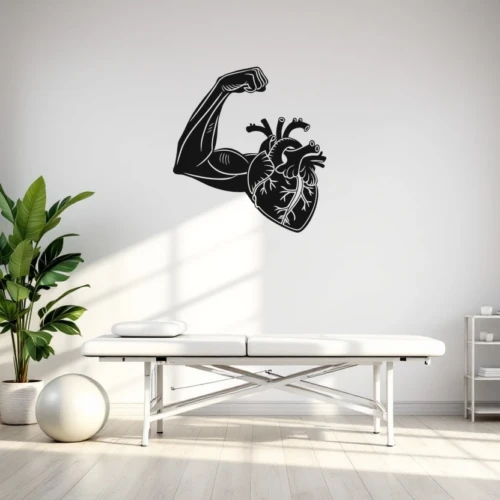 Strong Arm And Heart Icon Wall Decal