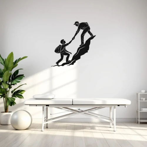 Helping Hand And Figure Emblem Wall Decal