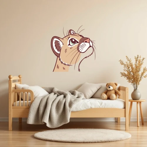Curious Panther Head Wall Decal