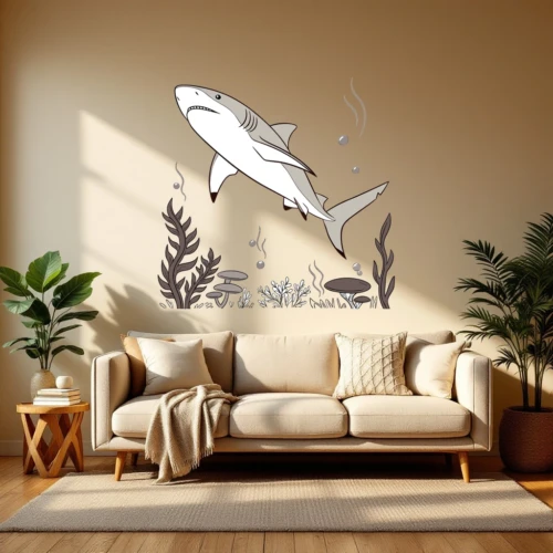 Elegant Lemon Shark Wall Decal