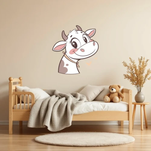 Cow Face Close-Up Wall Decal