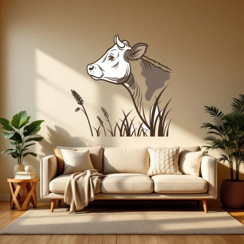 Cow Portrait Wall Decal