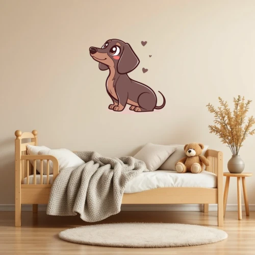 Cute Dachshund Sitting Wall Decal