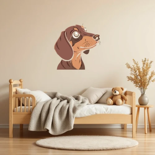 Dachshund Face Wall Decal