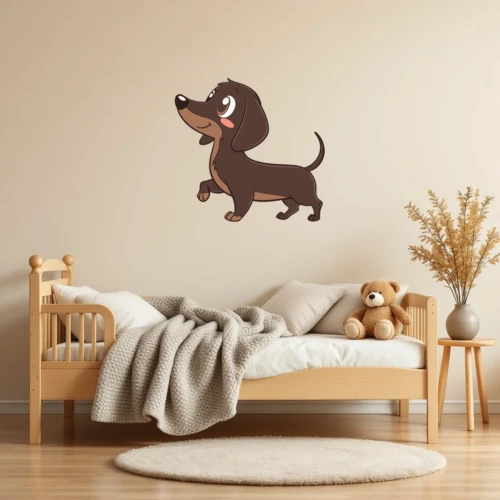 Playful Dachshund Wall Decal