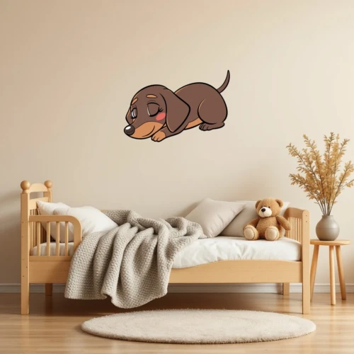 Sleepy Dachshund Wall Decal