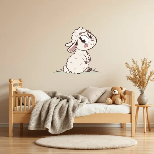 Seated Sheep Wall Decal