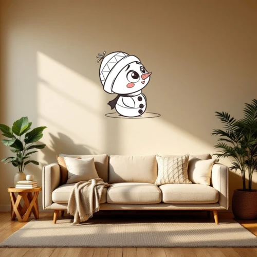 Cute Small Round Baby Snowman Wall Decal
