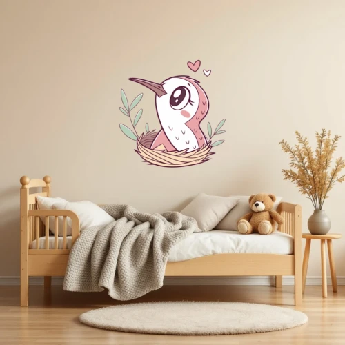 Hummingbird Face Close-Up Wall Decal