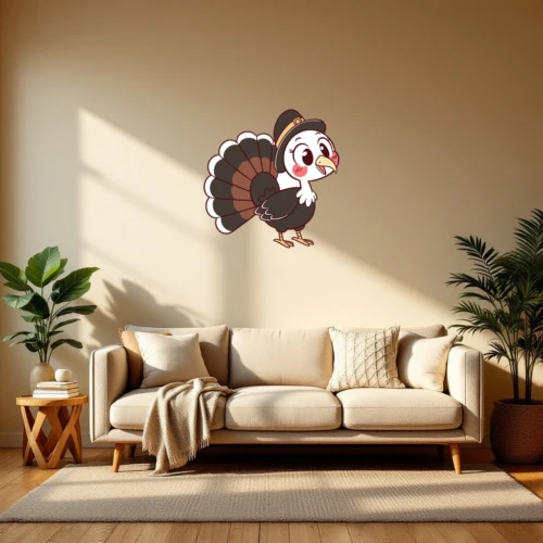 Cute Thanksgiving Turkey Wall Decal
